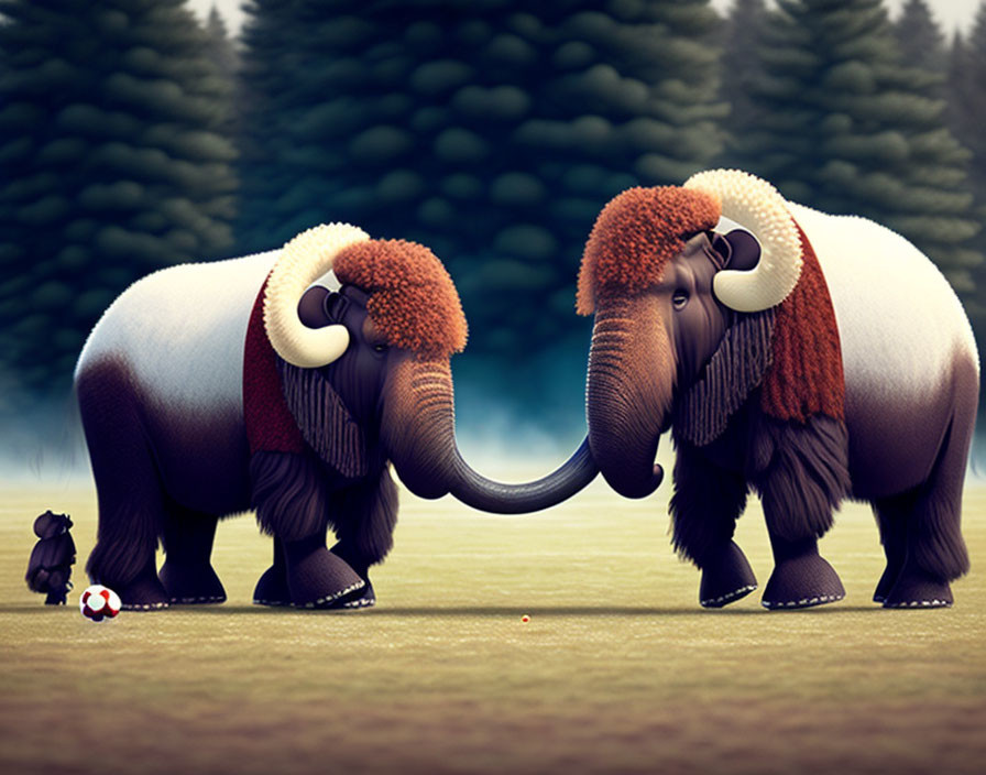 woolly mammoths playing football