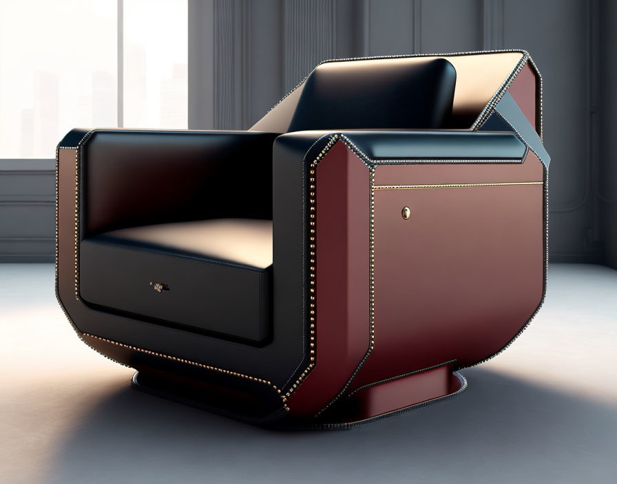 An armchair made out of hardware and software