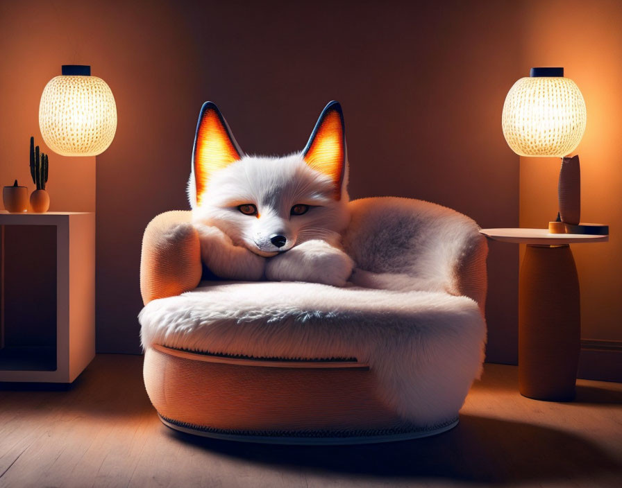 An armchair that looks like a kitsune