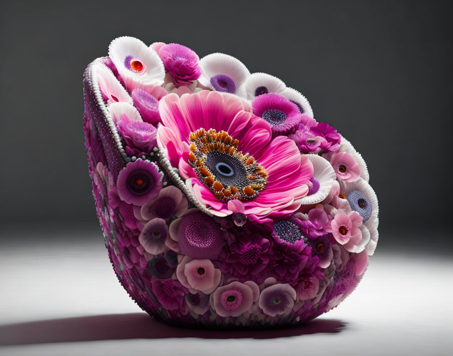An armchair made of anemones