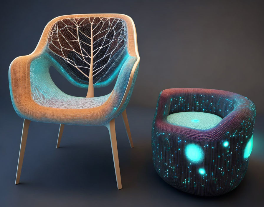 An armchair that looks like a neural network