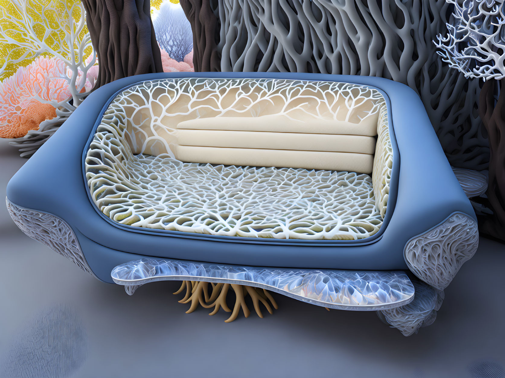 Biomorphic sofa bed