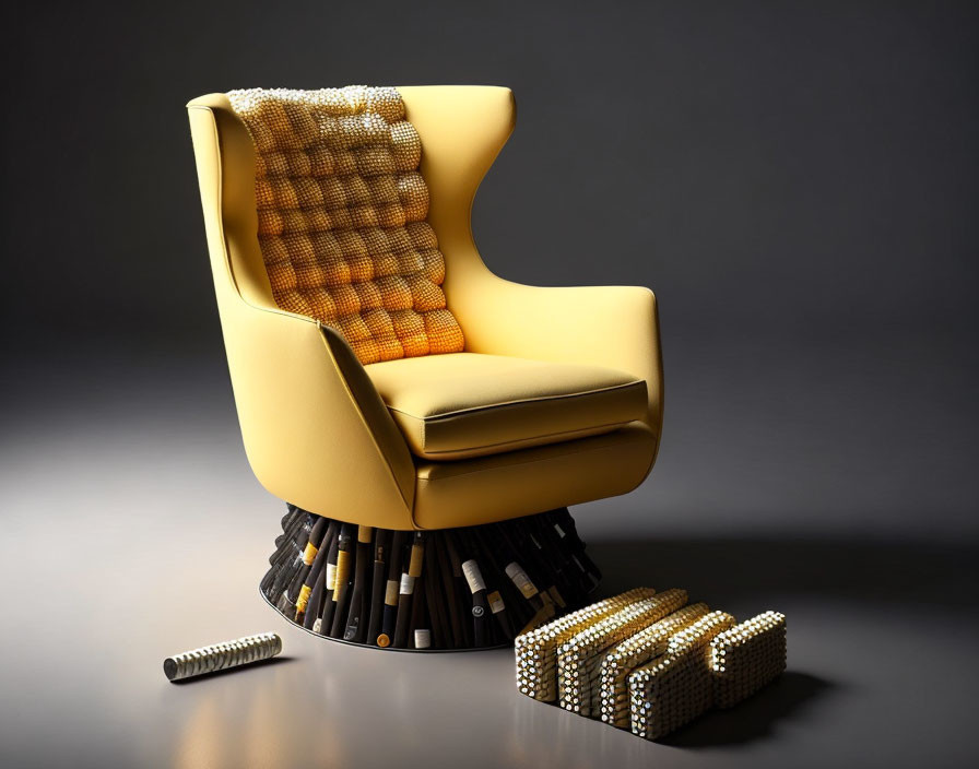 An armchair made out of cigarettes