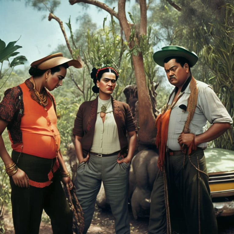 Frida Kahlo and Diego Rivera in the Bush