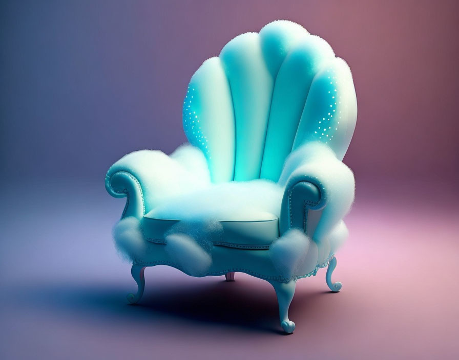 An armchair made out of fairy floss