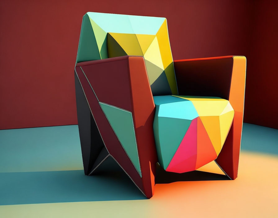 An armchair that looks like lowpoly 3D graphics