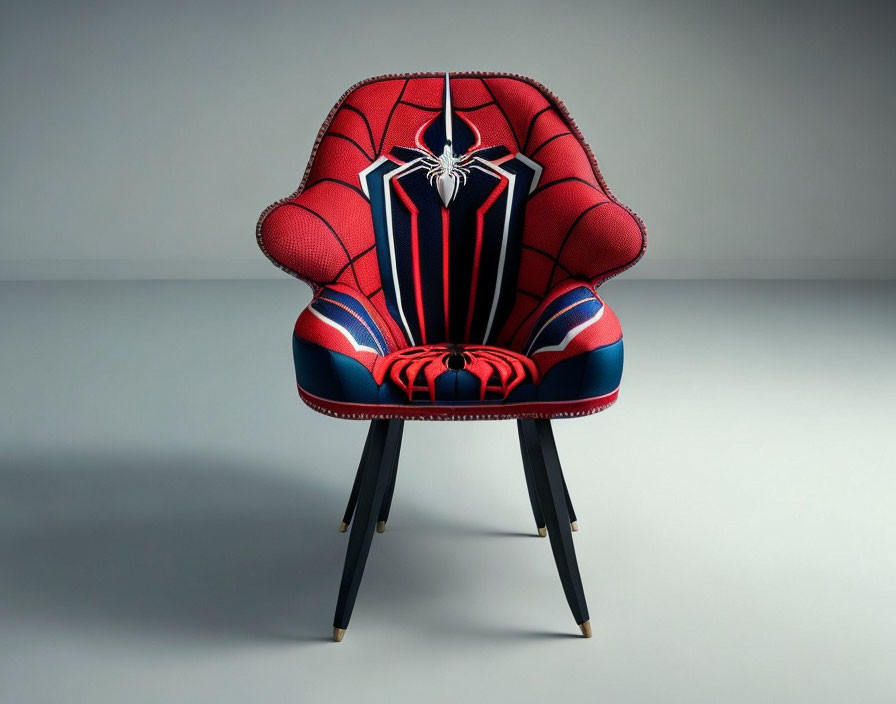 An armchair that looks like Spider-Man
