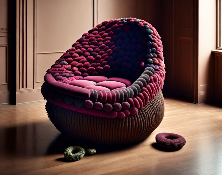 An armchair made out of worms