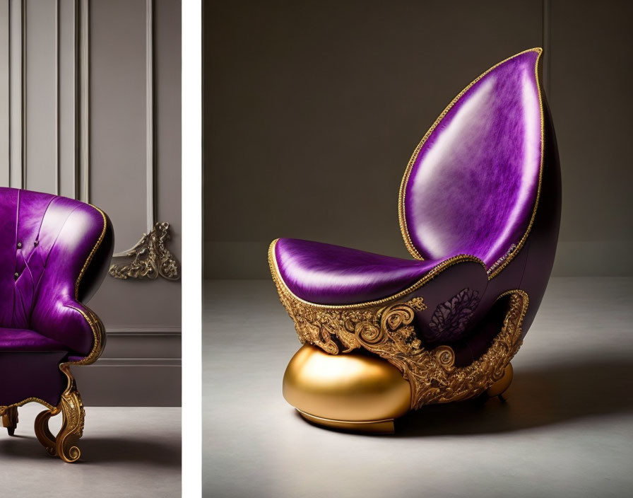 an armchair that looks like mangosteen & eggplant