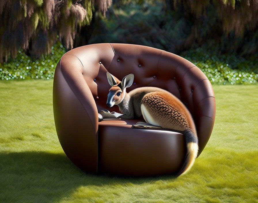 An armchair that looks like a wallaby