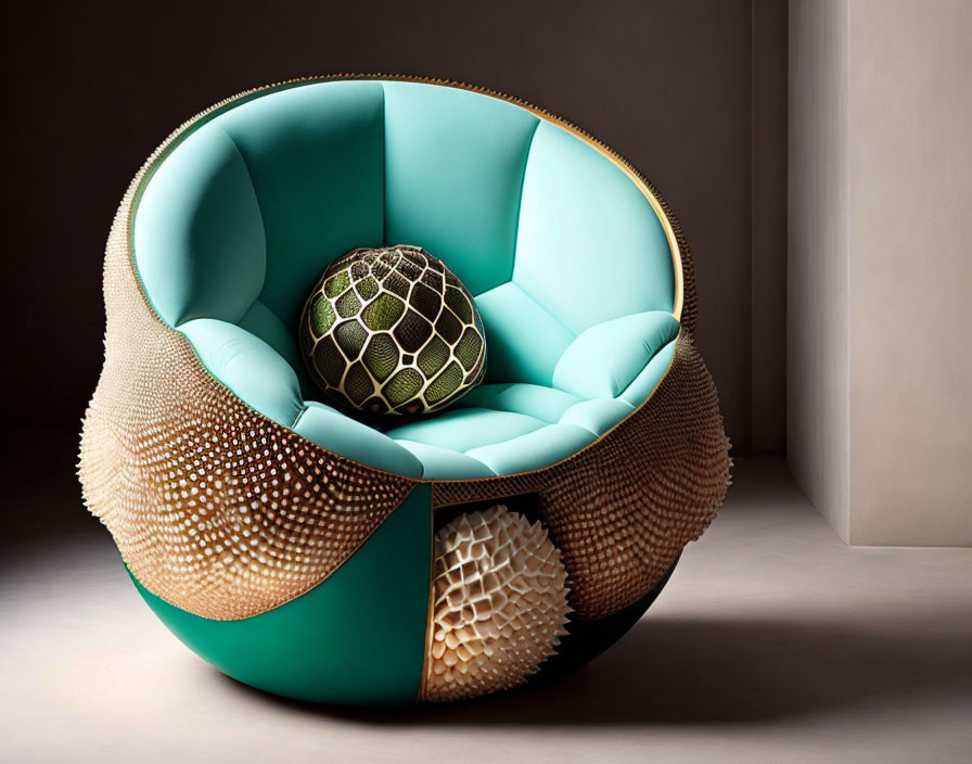An armchair in the shape of a sweetsop