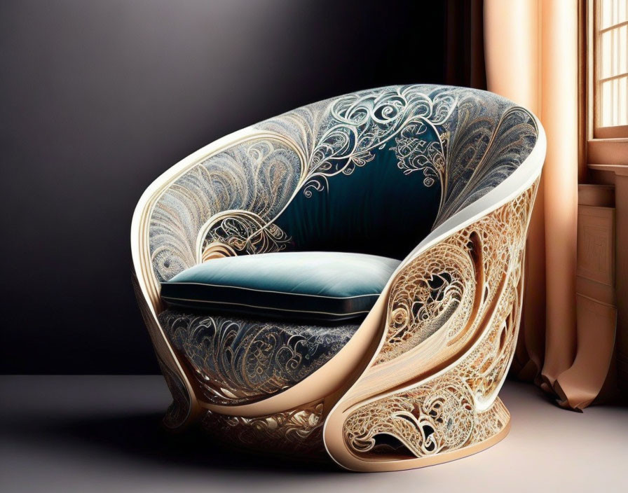 An armchair made out of calligraphy