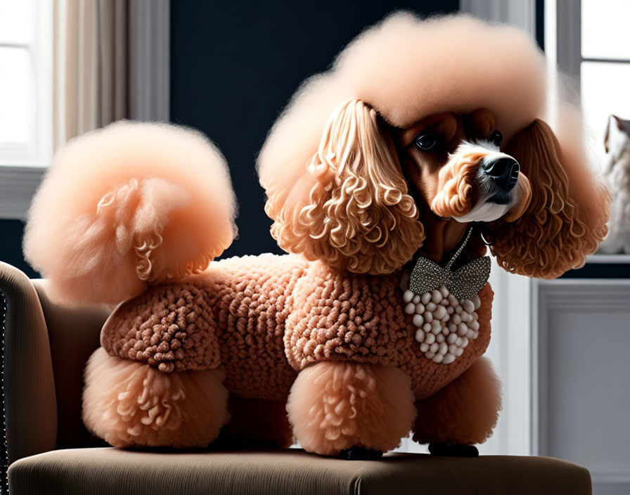 An armchair that looks like a poodle