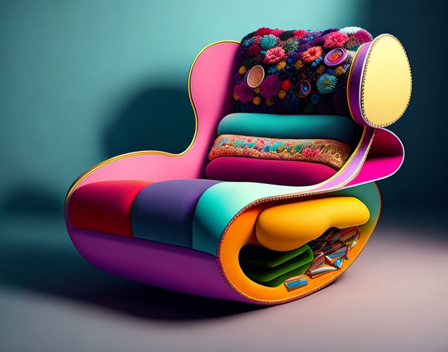 An armchair made out of stuff and things