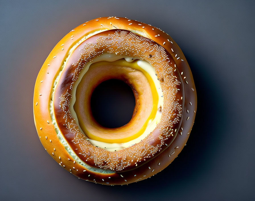 A combination of a bagel and a torus