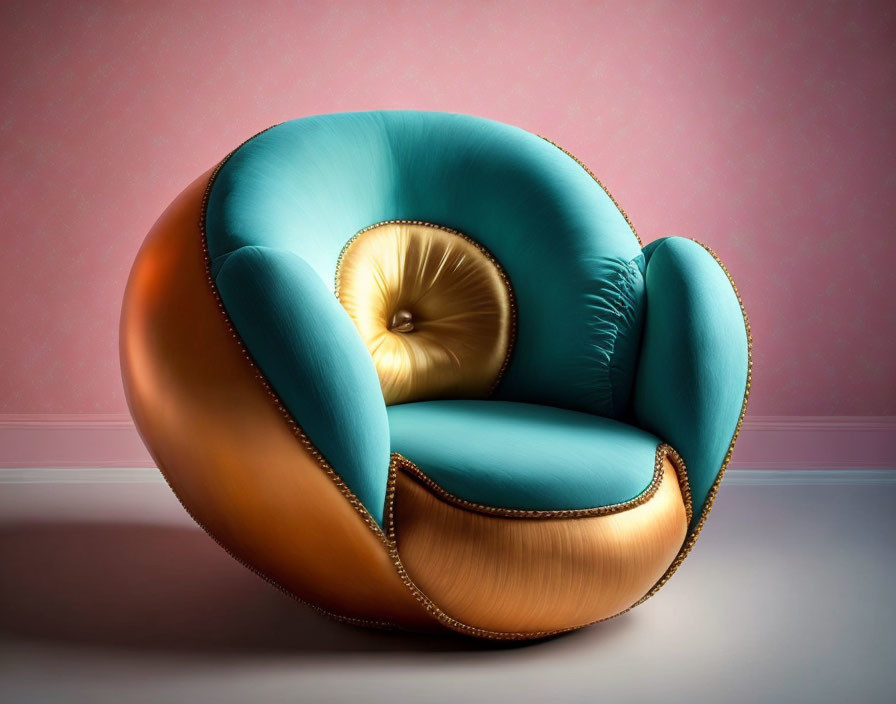 An armchair in the shape of a cashew apple
