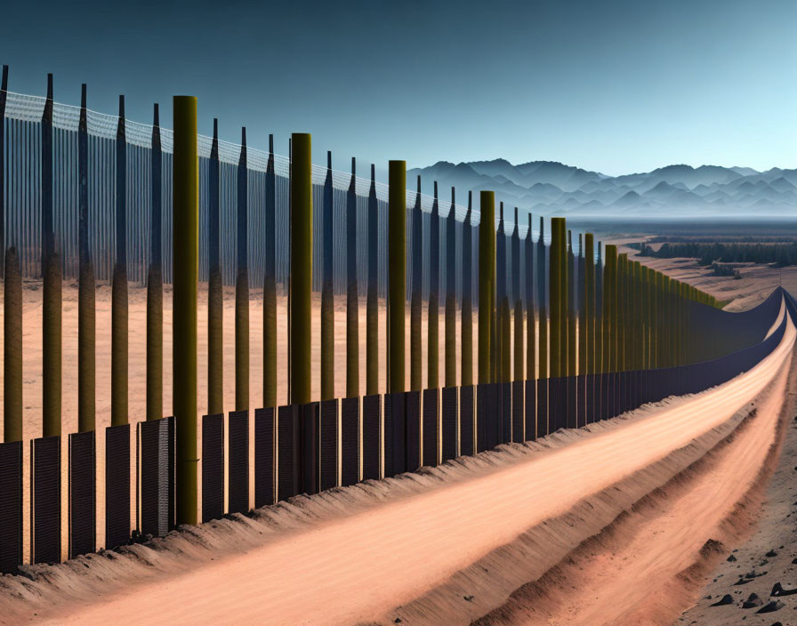 Border fence between Utopia and Dystopia