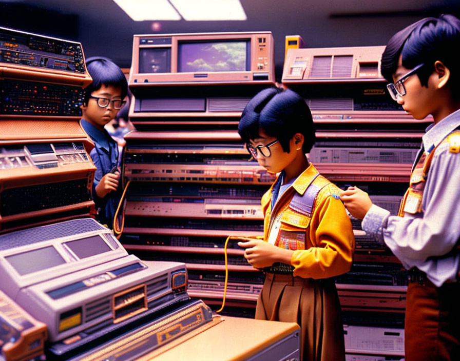 Nerdy kids hunting for rare '80s computer stuff.