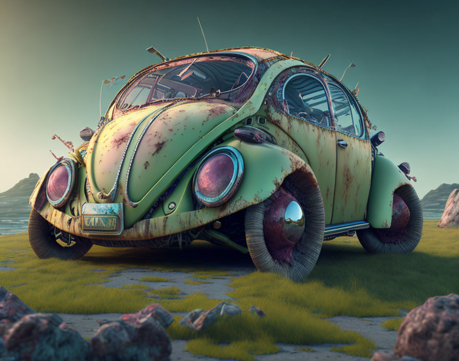 wonderland, abandoned Volkswagen Bug