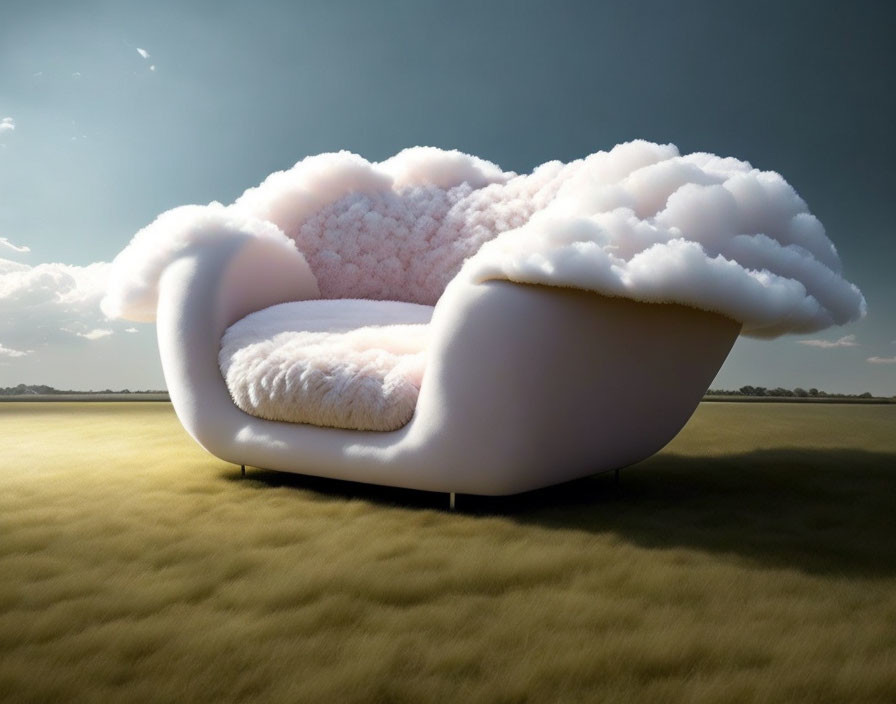 An armchair that looks like a cumulonimbus cloud