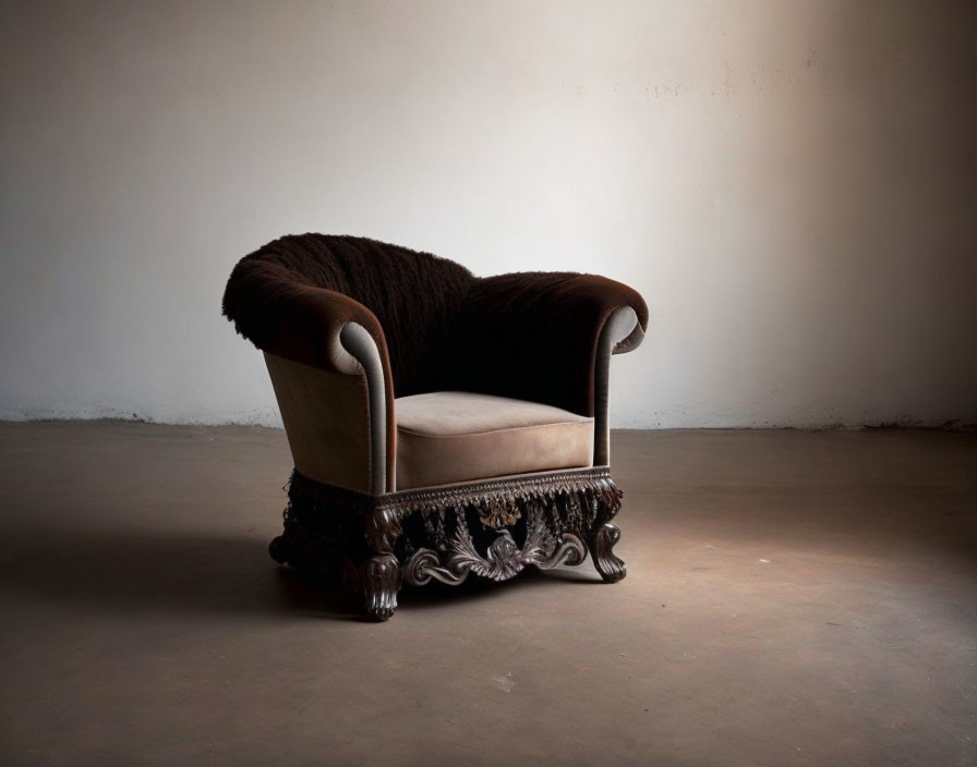 An armchair that looks like it needs a shave
