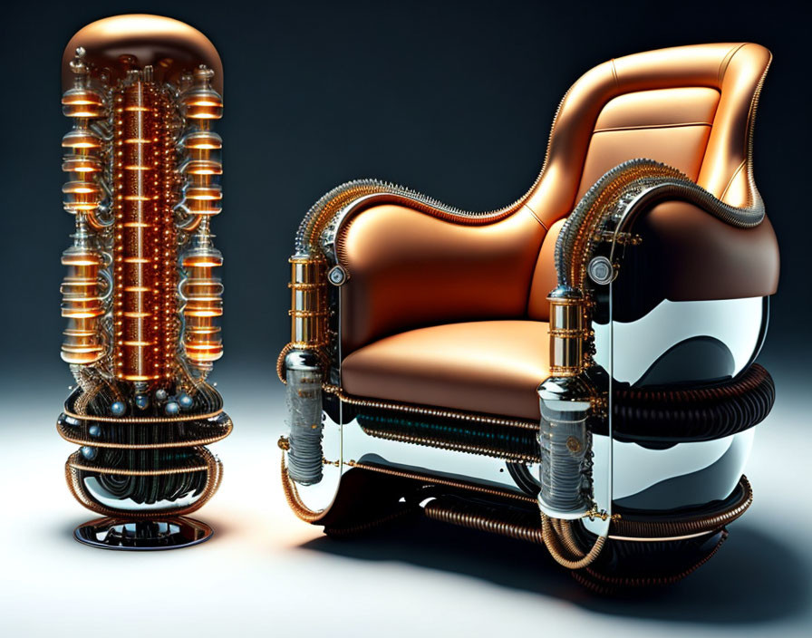 An armchair made of vacuum tubes
