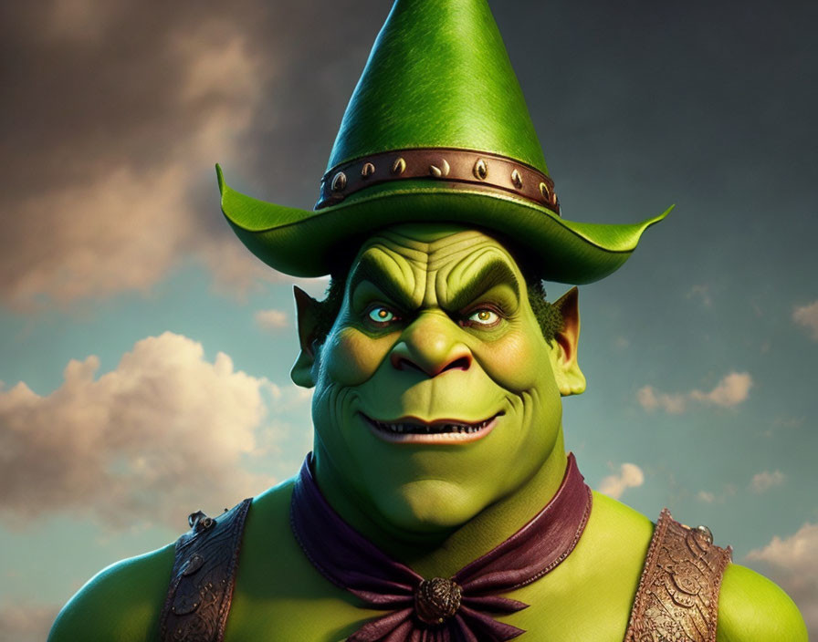 Shrek in an evil hat