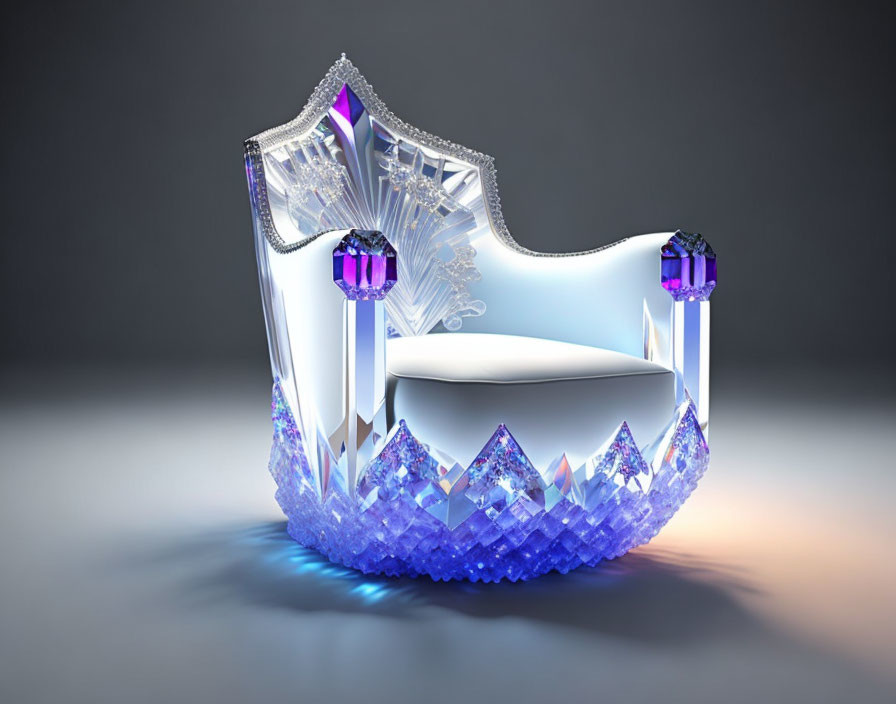 An armchair made out of crystal