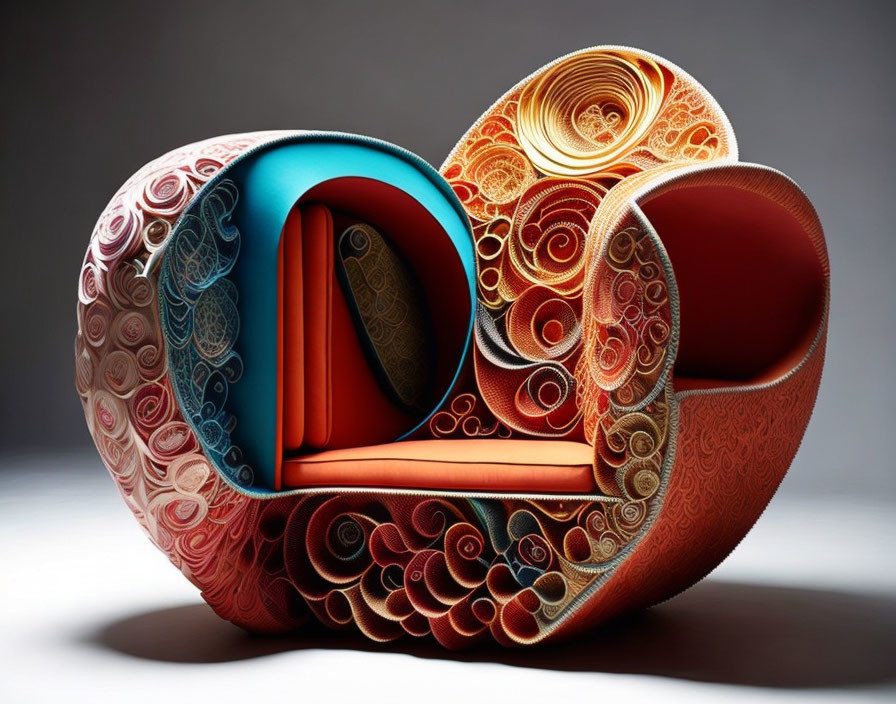 An armchair made out of letterforms