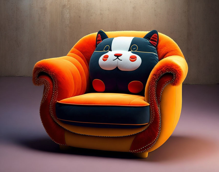 An armchair that looks like the BSD mascot