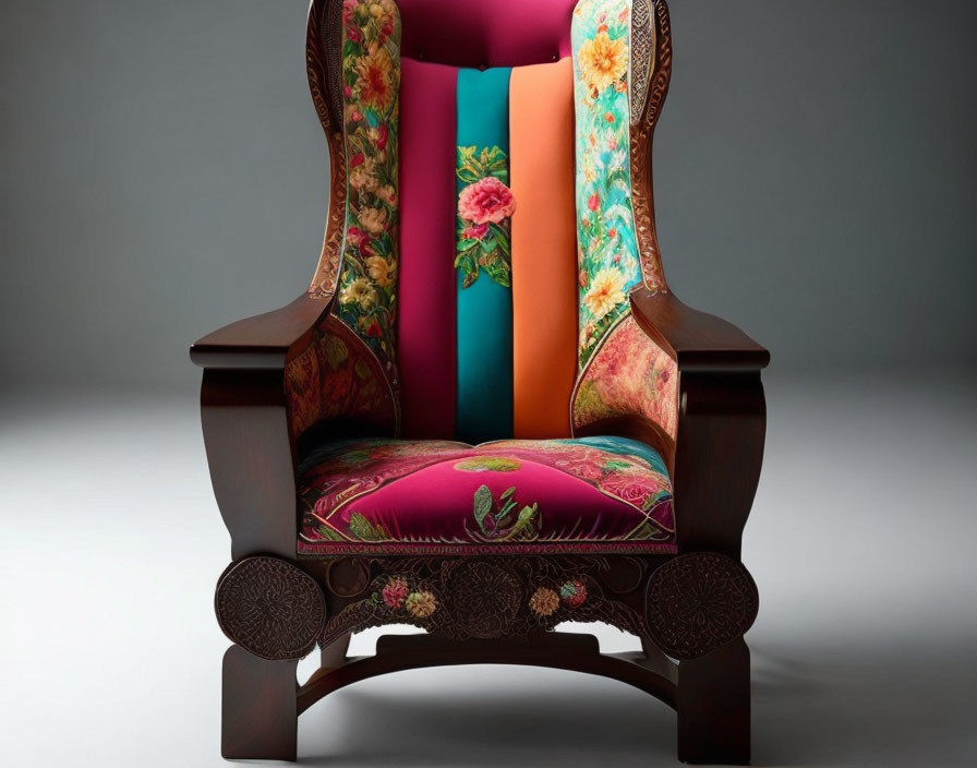 An armchair made out of arts and crafts