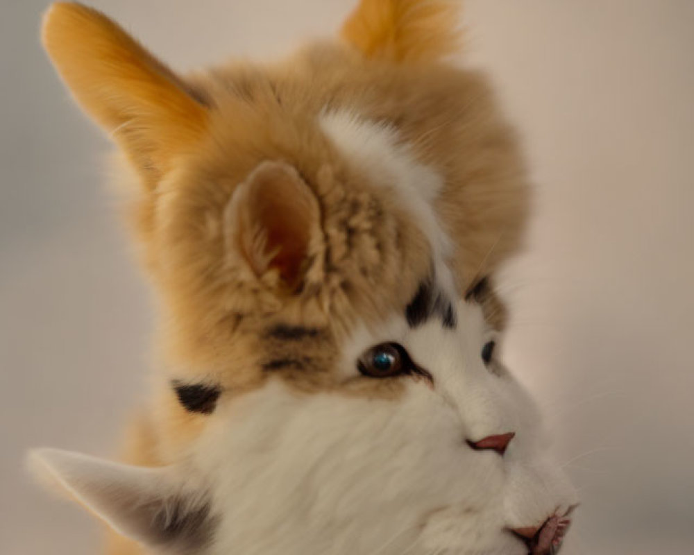 Realistic feline robotic or plush toy with detailed fur patterns