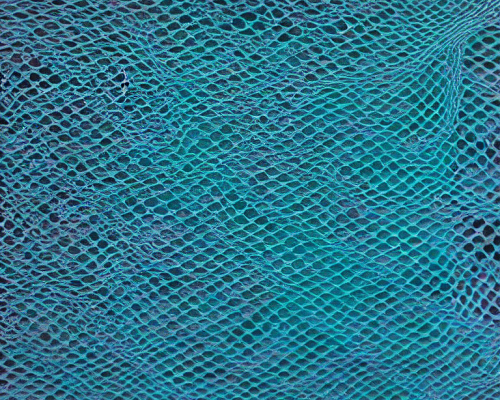 Detailed Close-Up of Blue Fibrous Mesh Material