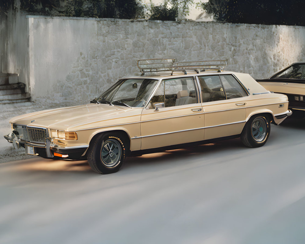 Classic Vintage Station Wagon with Roof Rack and Wood Paneling