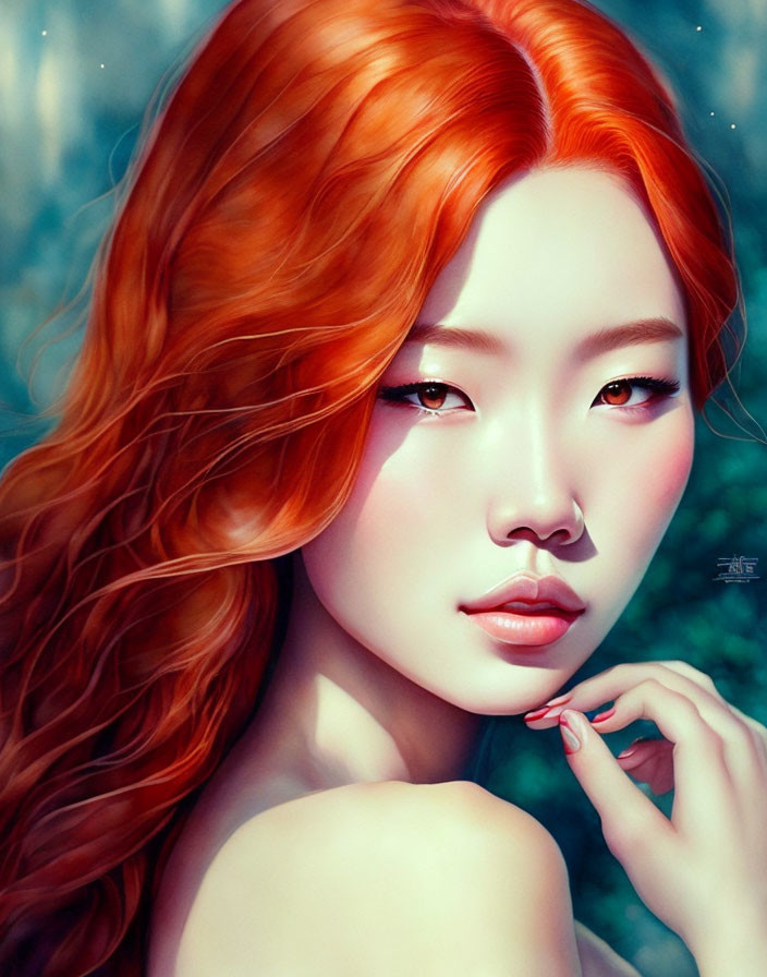 Fascinating Chinese redhead, mysterious beauty