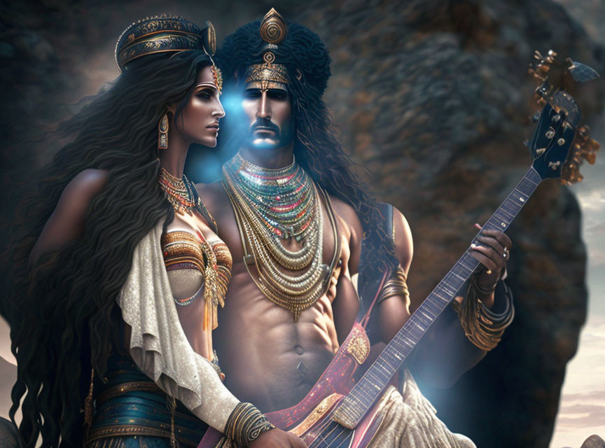 ancient rock god and goddess