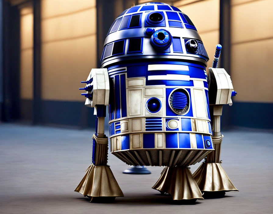 A combination of a Dalek and R2-D2