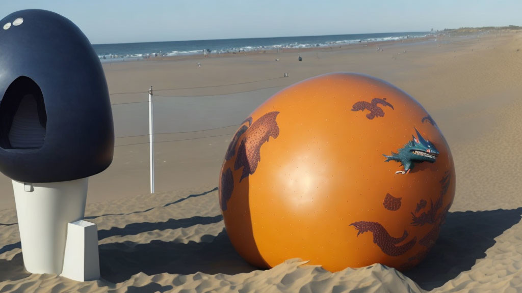 Japan beach Godzilla egg or Dragon ball
