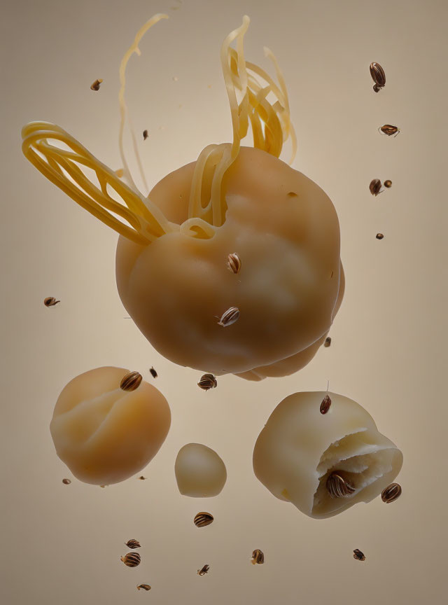 Dynamic Chocolate Pralines with Melted Splashes and Coffee Beans