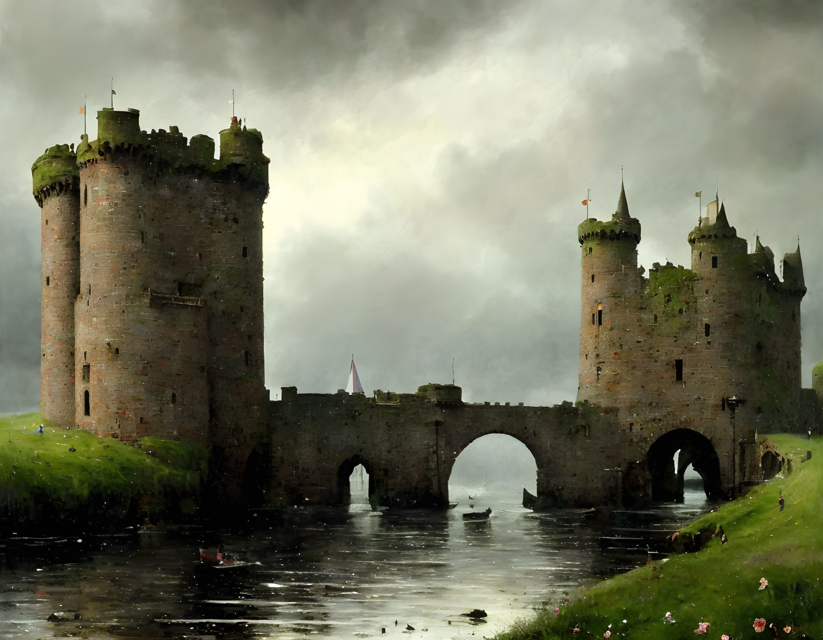 evening rain Dunbar Castle, East Lothian. 1420