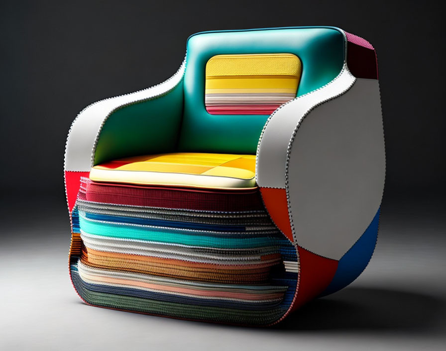An armchair made out of credit cards
