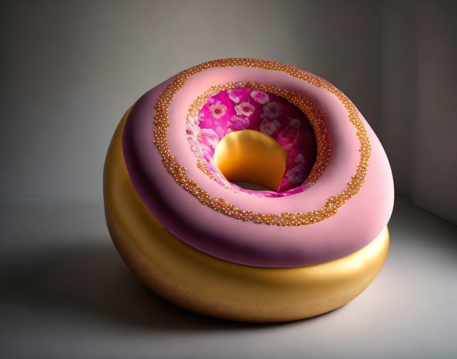 "An armchair in the shape of a donut"