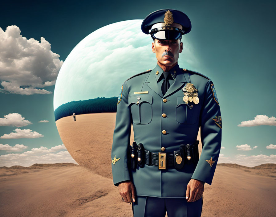 officer, surreal, surrealism