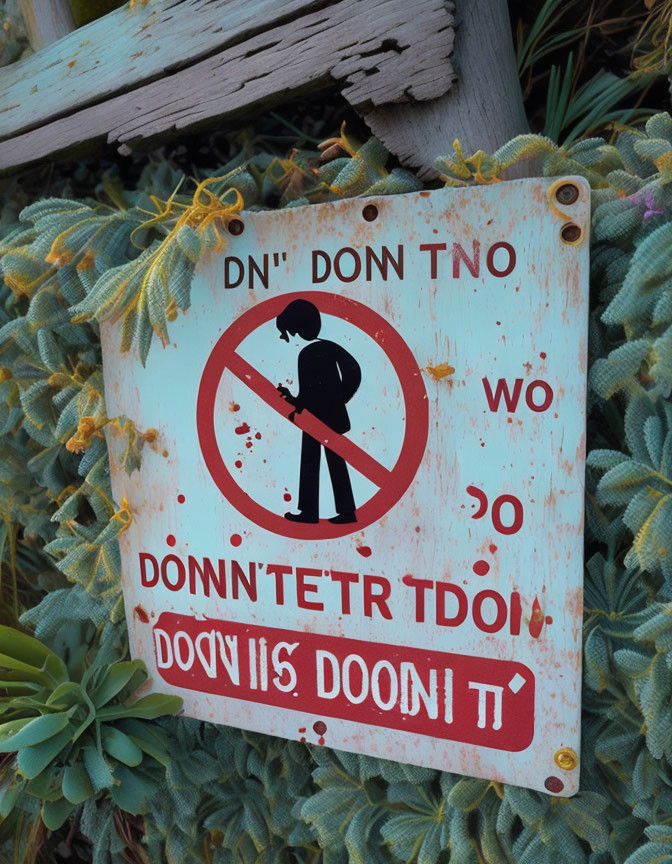 "Don't wee here!" sign in a foreign language