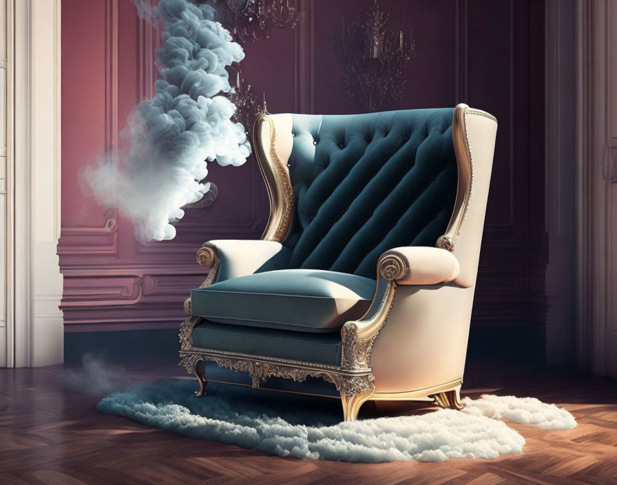 An armchair made out of smoke and mirrors