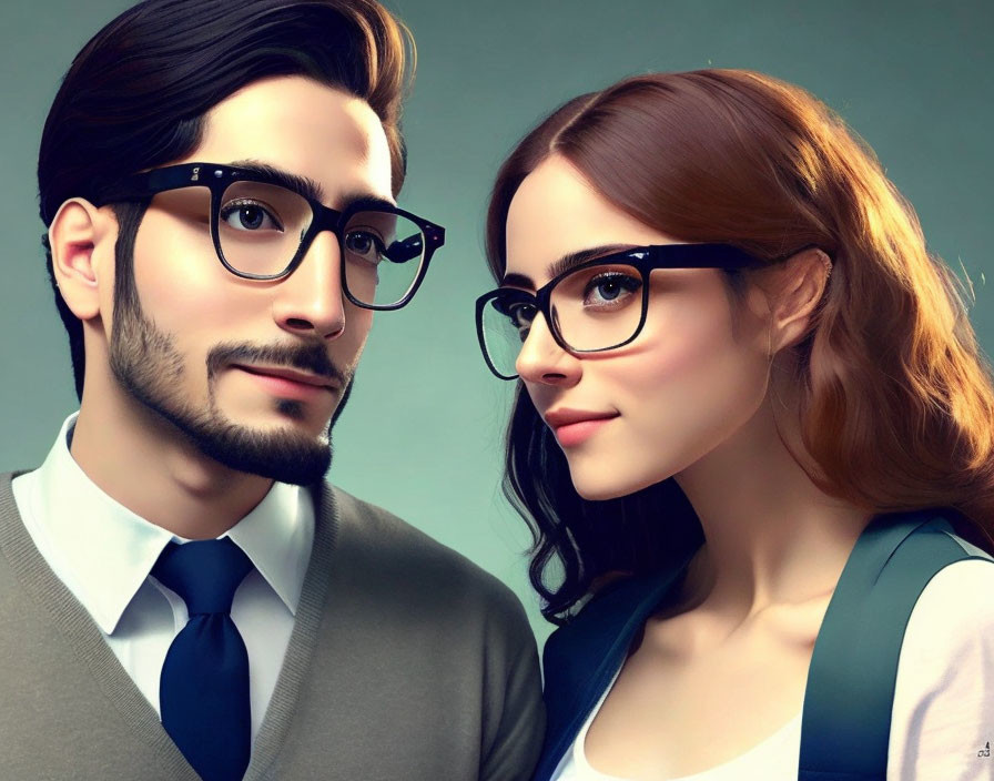 good-looking geeky couple