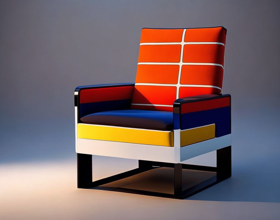 An armchair that looks like something by Mondrian