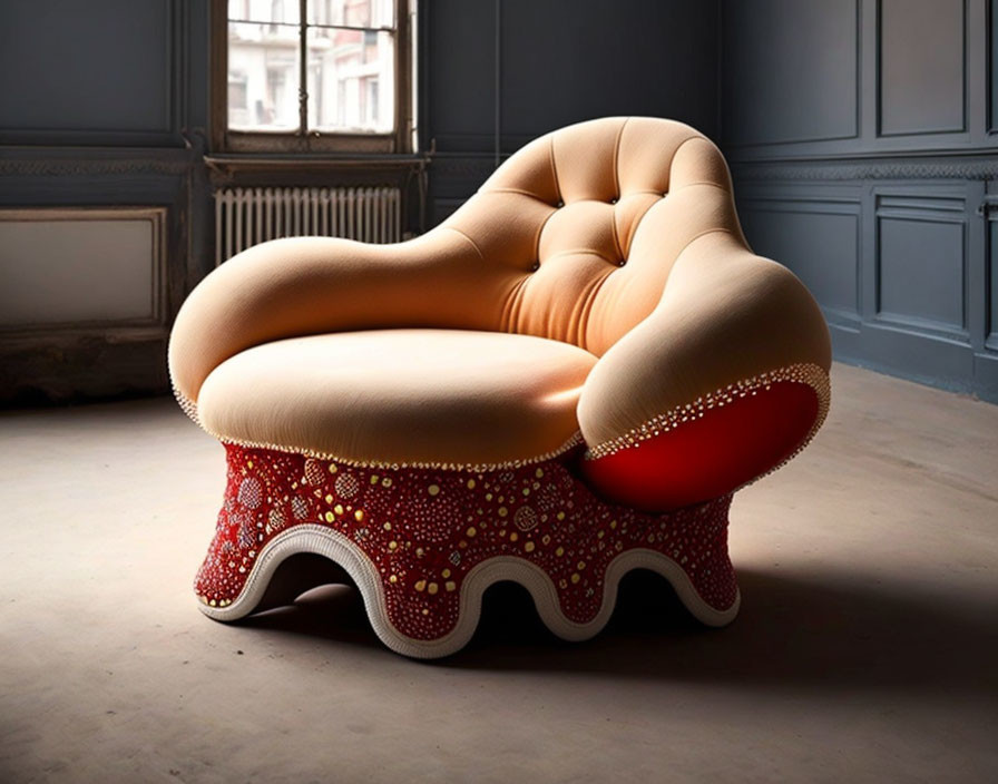 An armchair made out of toadstools