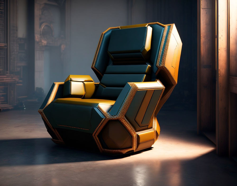 An armchair that looks like it's out of Doom