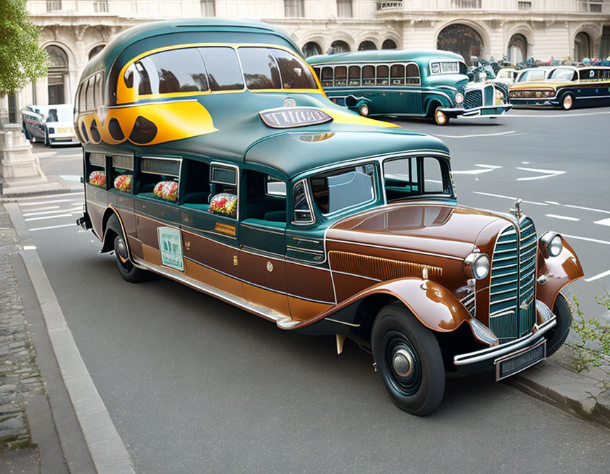 Vintage taxi-bus-limousine